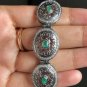 Art Deco Emerald Gemstone Bracelet 925 Sterling Silver Vintage Jewelry For Gift