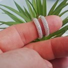 Solid Round Cut Simulated 3 Row Hoop Earrings Wedding Gift For Earrings For Her