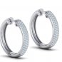 Solid Round Cut Simulated 3 Row Hoop Earrings Wedding Gift For Earrings For Her