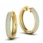 Solid Round Cut Simulated 3 Row Hoop Earrings Wedding Gift For Earrings For Her