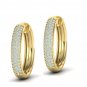 Solid Round Cut Simulated 3 Row Hoop Earrings Wedding Gift For Earrings For Her
