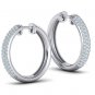 Solid Round Cut Simulated 3 Row Hoop Earrings Wedding Gift For Earrings For Her
