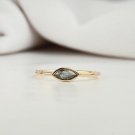 Natural Grey Marquise Cut Diamond Ring 14K Gold Birthday Gift Ring For Women