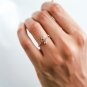 0.14ct Two Stone Pear Cut Natural Diamond Ring Anniversary Ring Gift For Women