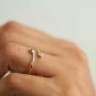 0.14ct Two Stone Pear Cut Natural Diamond Ring Anniversary Ring Gift For Women