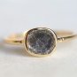 0.32Ct Natural Salt & Pepper Diamond Ring 14K Gold Engagement Ring Gift For Her