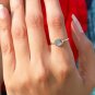 0.32Ct Natural Salt & Pepper Diamond Ring 14K Gold Engagement Ring Gift For Her