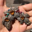 925 Silver Citrine Gemstone Earring & Pendant Set Wedding Special Jewellery