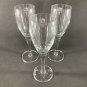 (3) Bormioli Flutes Light & Music Wine Glasses 7" inches tall New with Stickers Italy