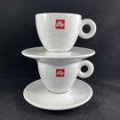 illy Cappuccino Cup & Saucer set of 2 - 6 oz Portugal EUC
