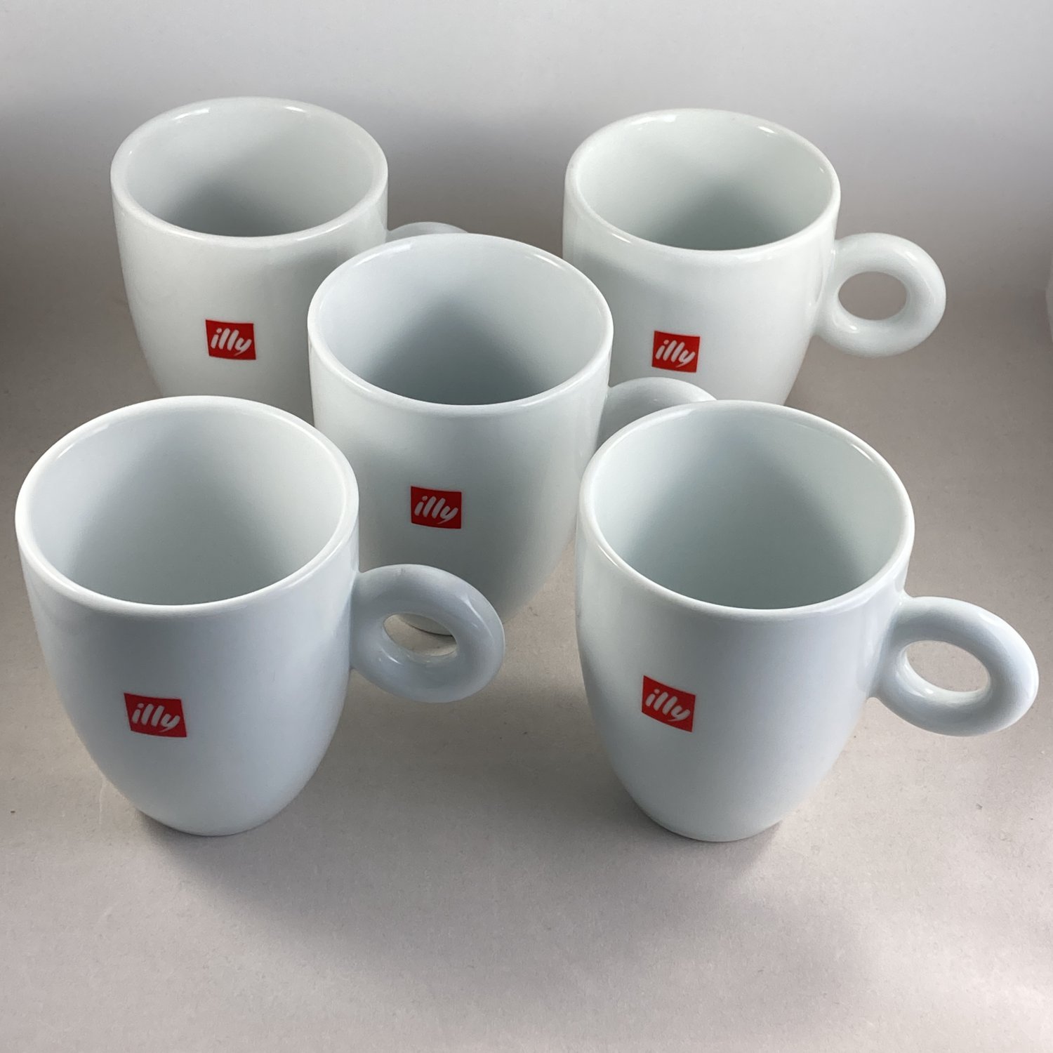 illy Logo Coffee Cup set of 5 - 8 oz IPA Italy EUC