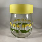 Vintage Carlton Glass 3/4 L CANDY Canister Yellow Top USA EUC ♫ The Candy Man Can ♫