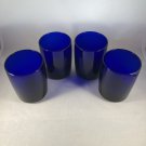 (4) Vintage Libbey Cobalt Blue Juice Glasses 8 oz 3 1/2" New in Box USA