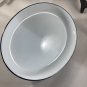 (3) American Airlines Plates Oval Ceramic White with Navy Blue Trim Set of 3 EUC