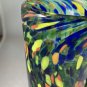 (2) Confetti Highball Glasses Handblown Art Glass Multicolor VGUC