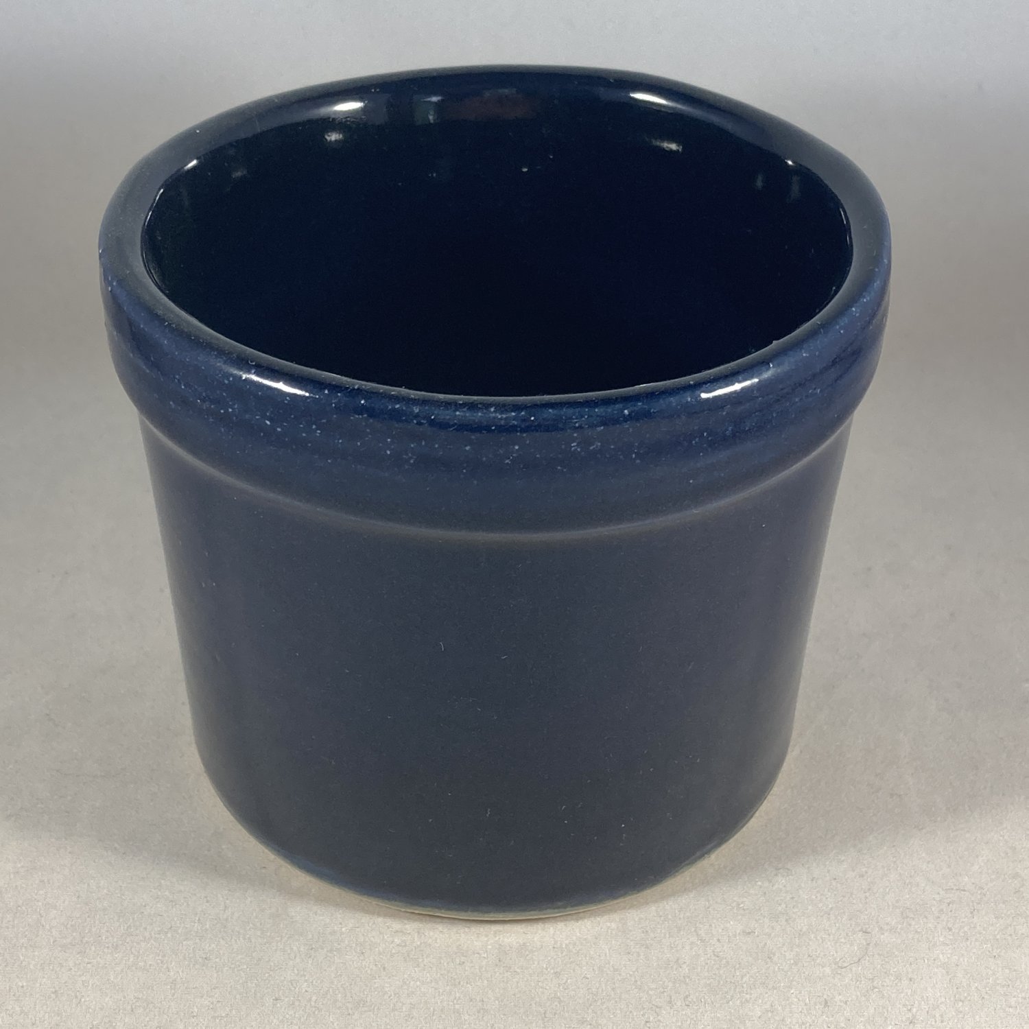 Rowe Pottery Cobalt Blue Crock One Pint EUC Cambridge WI USA EUC Farmhouse shabby chic