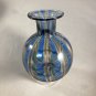 (3) Mini Set of Art Glass & Ceramic Pieces Vase Pot Nappy Blue EUC