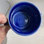 (3) Mini Set of Art Glass & Ceramic Pieces Vase Pot Nappy Blue EUC