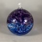 Kitras Art Glass Oil Lamp Blue Violet Starry Night EUC Gorgeous! USA