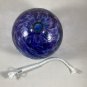 Kitras Art Glass Oil Lamp Blue Violet Starry Night EUC Gorgeous! USA
