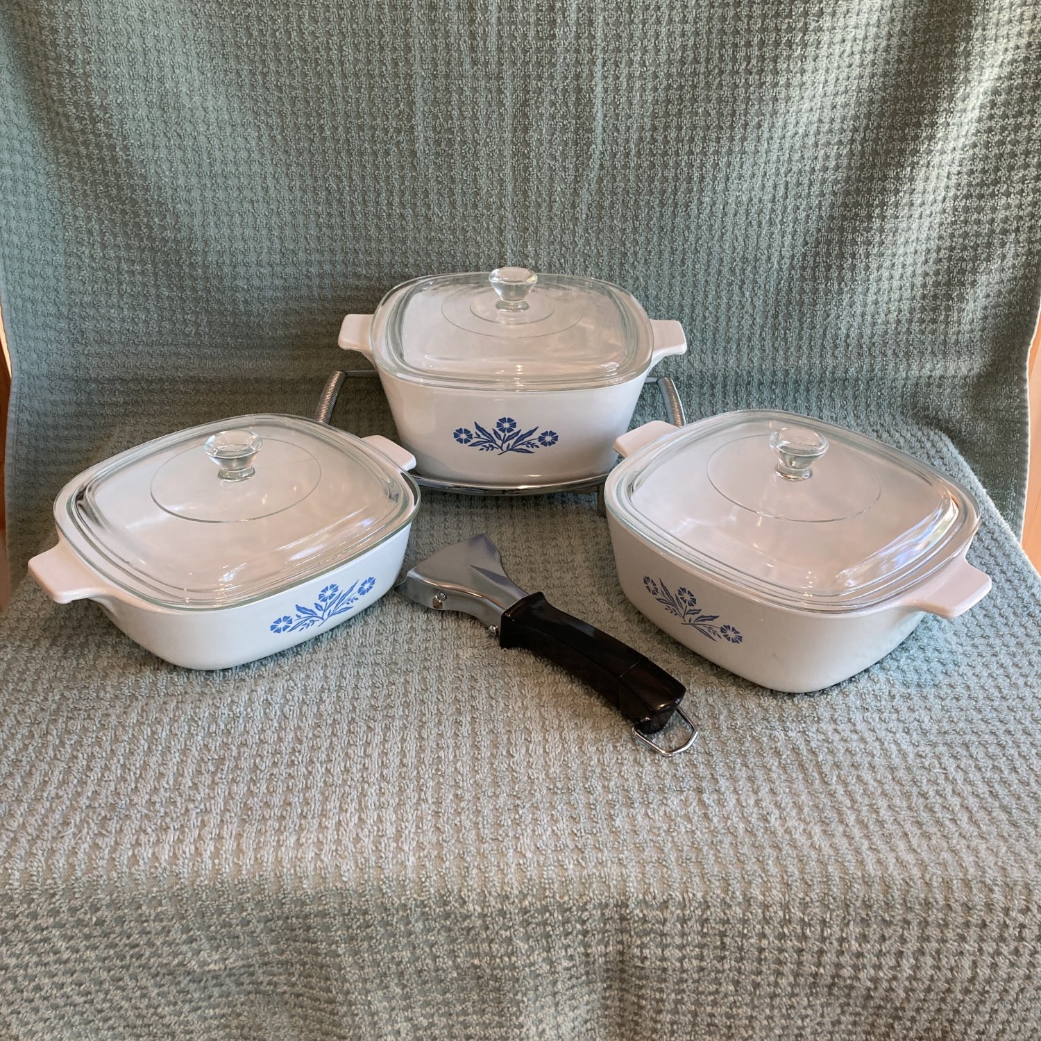 CORNING WARE Blue Cornflower P-11 Set 8 Pieces 1966-69 Complete EUC USA