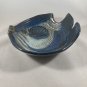 Whimsical Fish Bowl Dish Blue & Brown Art Pottery Signed BNC Sisters, Oregon USA