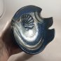 Whimsical Fish Bowl Dish Blue & Brown Art Pottery Signed BNC Sisters, Oregon USA