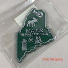 Maine Refrigerator Magnet Green New in Package! State Map