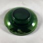 Emerald Green Gilded Round Trinket Tray Saucer Hand Painted Flowers EUC