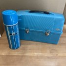Vintage Thermos Brand Lunch Pail with Matching Pint Thermos Turquoise VGUC USA