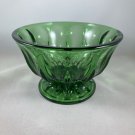 Vintage Anchor Hocking Fairfield Glass Footed Bowl Emerald Green 6". USA