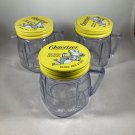 Vintage Osterizer Mini-Blend Container 8 oz Set of 3 Plastic with Yellow Lids USA VGUC