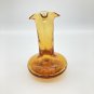 Studio Art Bud Vase Amber Crackle Glass Pitcher 4 1/4" tall EUC Handblown