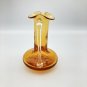 Studio Art Bud Vase Amber Crackle Glass Pitcher 4 1/4" tall EUC Handblown