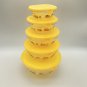 Imperial Sun Flower Glass Nesting Prep Bowls with Plastic Lids Yellow EUC Durable Heat Resistant
