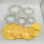 Imperial Sun Flower Glass Nesting Prep Bowls with Plastic Lids Yellow EUC Durable Heat Resistant