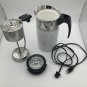 Corning Ware Coffee Percolator 10 cup Electromatic P-480 EP (1966-69) Platinum Filigree EUC