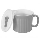 New! Corning Ware French White 20 oz Mug in Gray NWT New! Corning Ware French White 20 oz Mug in Gray NWT