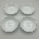 Corelle (4) Apricot Grove Dessert Bowls 5 3/8" Gray Trim USA EUC