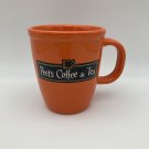 Peet's Coffee & Tea Bright Orange Bodum Mug 12 oz  EUC