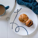 New! (1) Corelle Lia Round Blue Ribbon 8.5" Salad Lunch Plate USA NWT