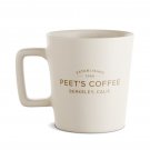 New! Peet's Coffee & Tea Established Mug in Cream Gold Lettering 16 oz NIB