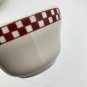 (4) Homer Laughlin Custard Bouillon Cups Maroon Checker Restaurant Ware EUC USA