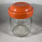 Vintage Carlton Glass 3/4 L Canister Orange Top USA EUC Groovy!