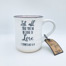 New! Sheffield Home Pink 16 oz Mug 1 Corin. 16:14 Let All That You Do...Love NWT New! Sheffield Home Pink 16 oz Mug 1 Corin. 16:14 Let All That You Do...Love NWT