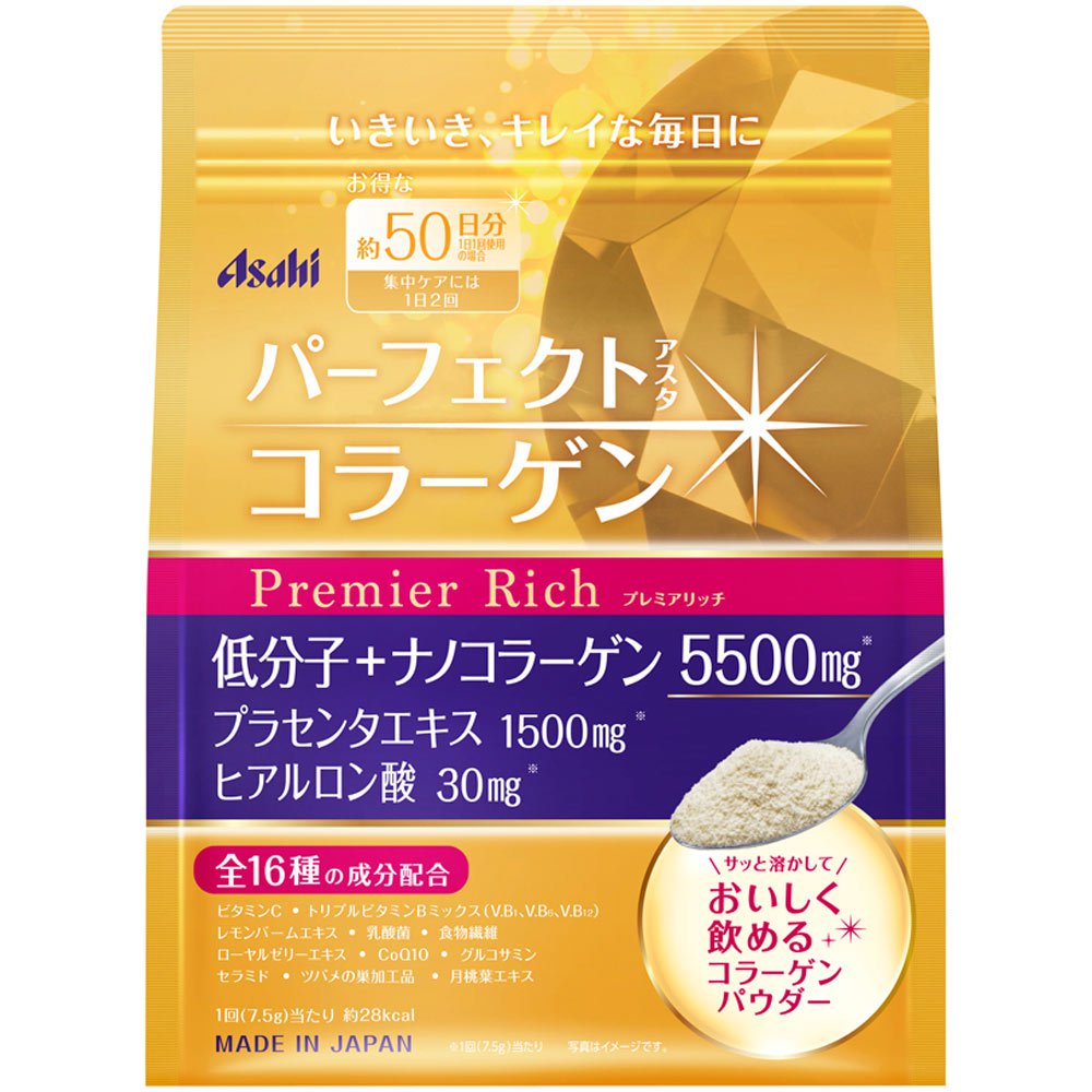 Asahi Group Foods Co., Ltd. Perfect Astacollagen Powder Premier Rich 50 days 378g