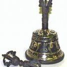 Painted Bell & Djore Set / 6" - Black & Gold (Made in Nepal)