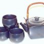 Iron Glaze Square Teapot Gift Set (Handcrafted in Japan)