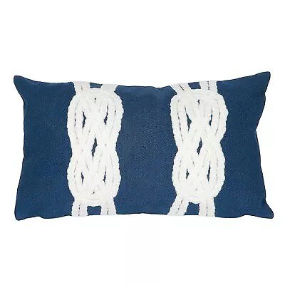 12"x20" Double Knot Lumbar Throw Pillow Navy