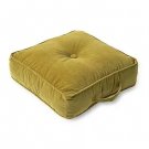 Omaha Square Floor Pillow Dark Olive Green: Corduroy, Indoor